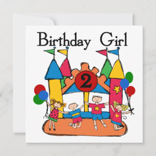Carte Big Bounce Girl 2nd Birthday Tshirts et cadeaux