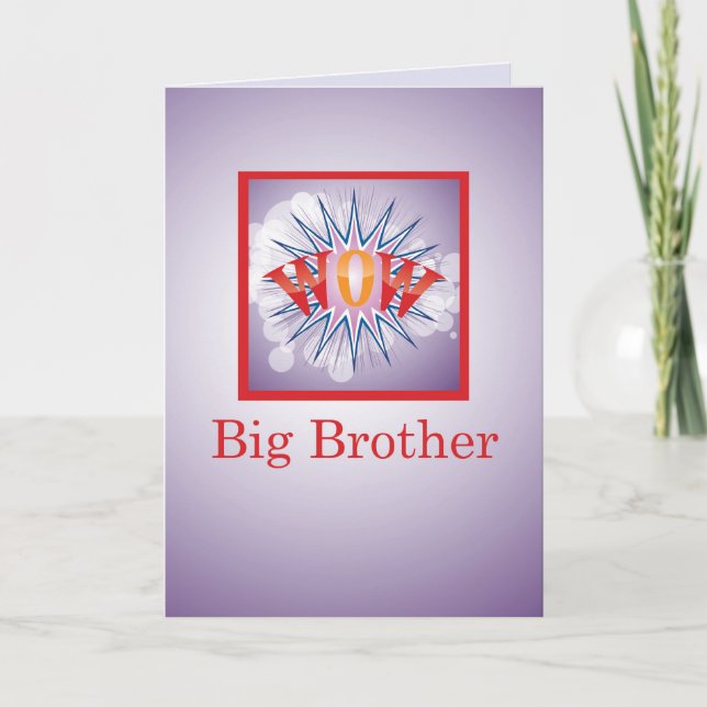 Carte Big Brother of Baby Sister, Félicitations WOW ! (Devant)