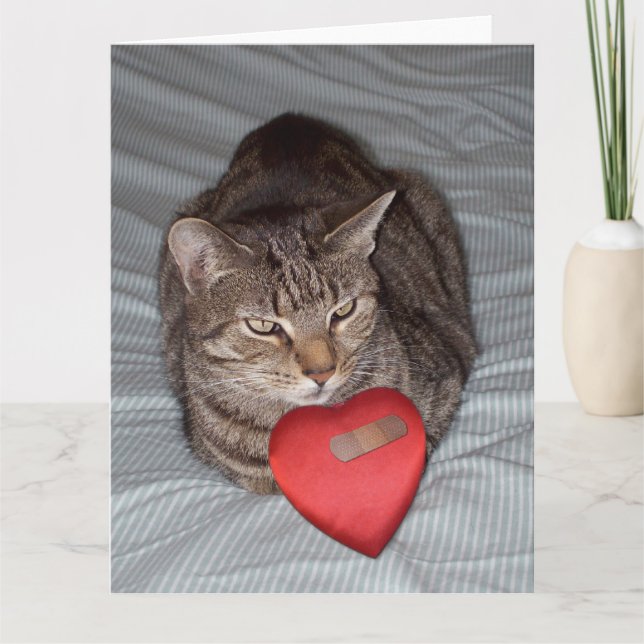 Carte BIG Cat heart bandaid (Devant)