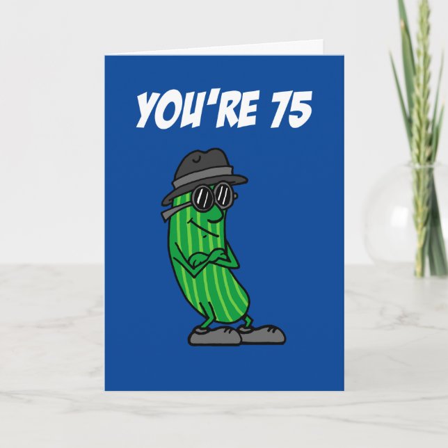 Carte Big Dill 75e Anniversaire Pickle Pun (Devant)