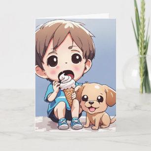 Carte Big Eyes Petit Garçon Anniversaire