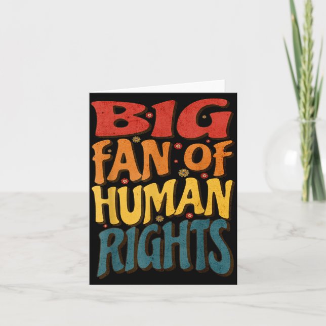 Carte Big Fan Of Human Rights Retro Style For Womens  (Devant)