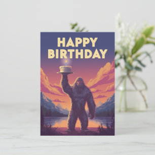 Carte Big Foot Birthday Cryptozoology Art bizarre drôle