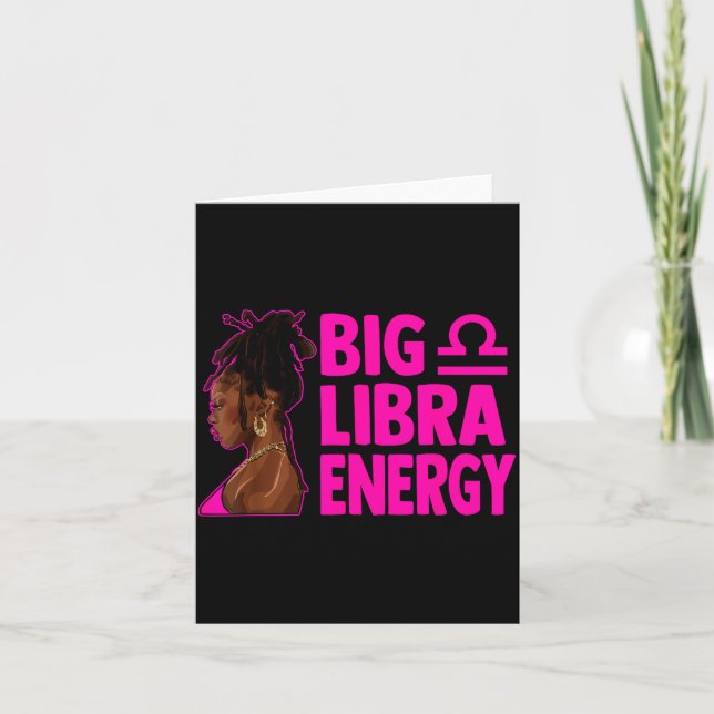 Carte Big Libra Energy Birthday Loc'd Woman Zodiac Bday  (Devant)