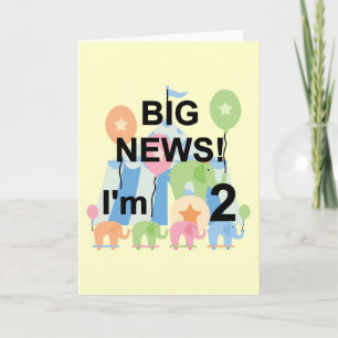 Carte Big News Circus 2nd Birthday T-shirts et cadeaux