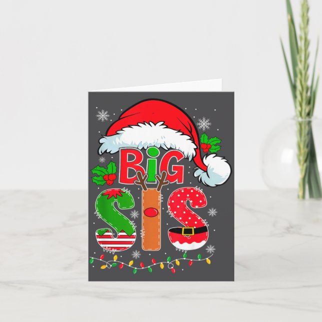 Carte Big Sis Santa Hat New Big Sister Announcement Xmas (Devant)