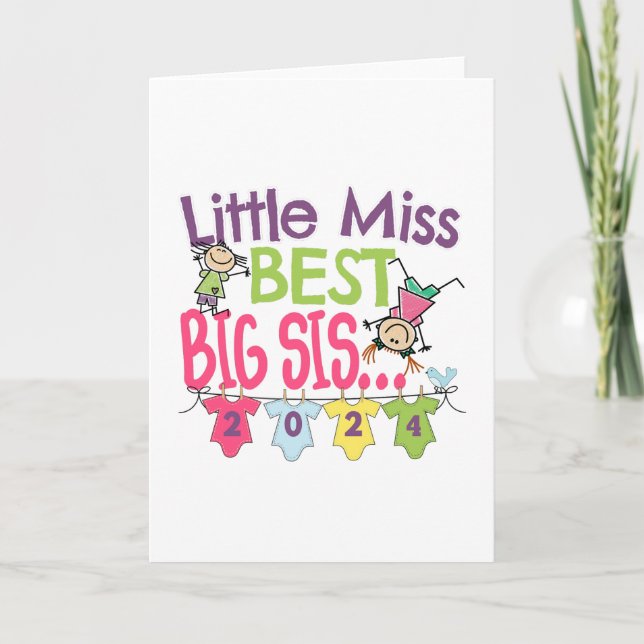 Carte Big Sister 2024 - Little Miss Best Big Sis (Devant)