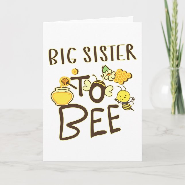 Carte Big Sister To Bee Pregnancy Announcement Pregnant (Devant)