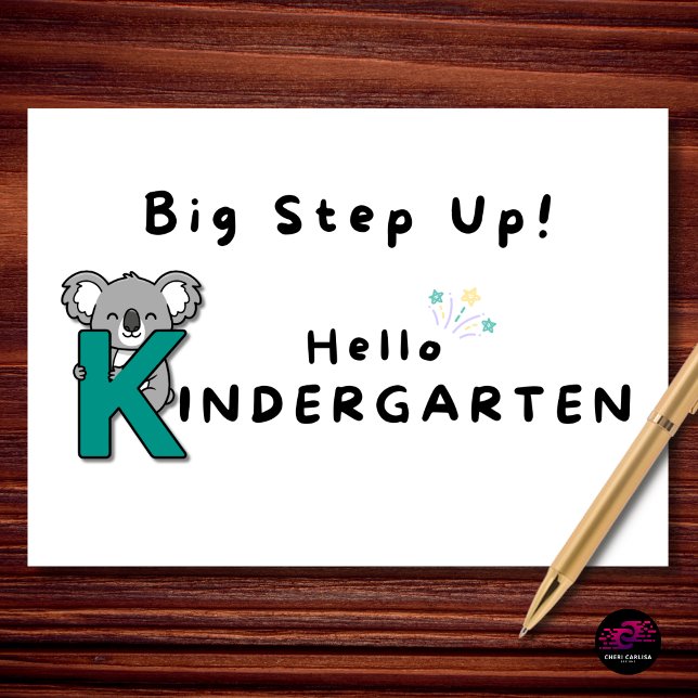 Carte Big Step Up Hello Kindergarten Graduation (Big step up—hello kindergarten! 🎓🐨)