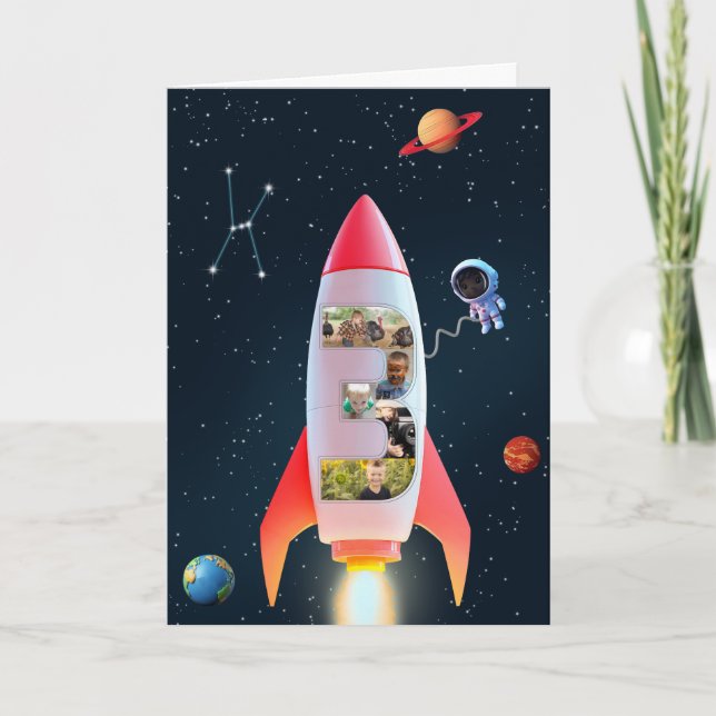 Carte Big Three avec photos | 3e Anniversaire Space Rock (Devant)