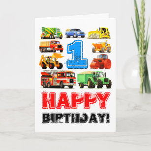 Carte Big Trucks de Baby Boy 1er anniversaire