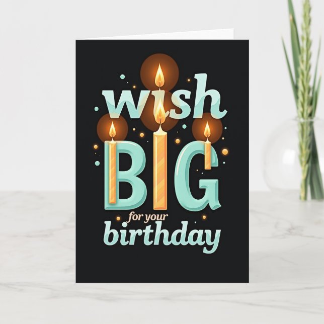 Carte Big Wish Teal Glow (Devant)