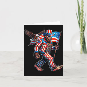 Carte Bigfoot 4 juillet drôle patriotique drapeau améric