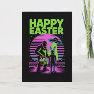 Carte Bigfoot Alien Easter Card
