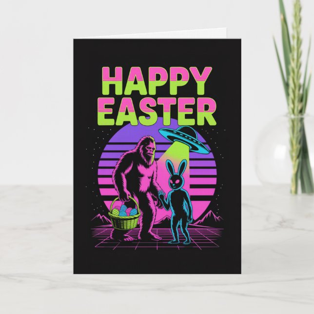 Carte Bigfoot Alien Easter Card (Devant)