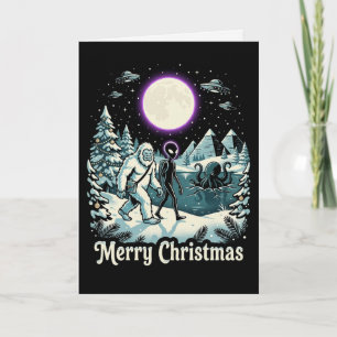 Carte Bigfoot Alien Noël Cryptide Vacances Mystère Ça