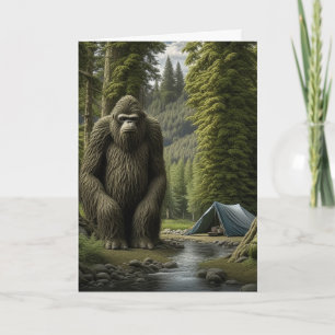 Carte Bigfoot assis dans les Bois Anniversaire