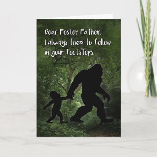 Carte Bigfoot avec enfant anniversaire pour le Père Fost