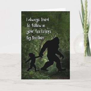 Carte Bigfoot avec un enfant anniversaire pour Brother