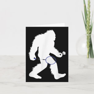 Carte Bigfoot Badminton Player Sasquatch Shuttle