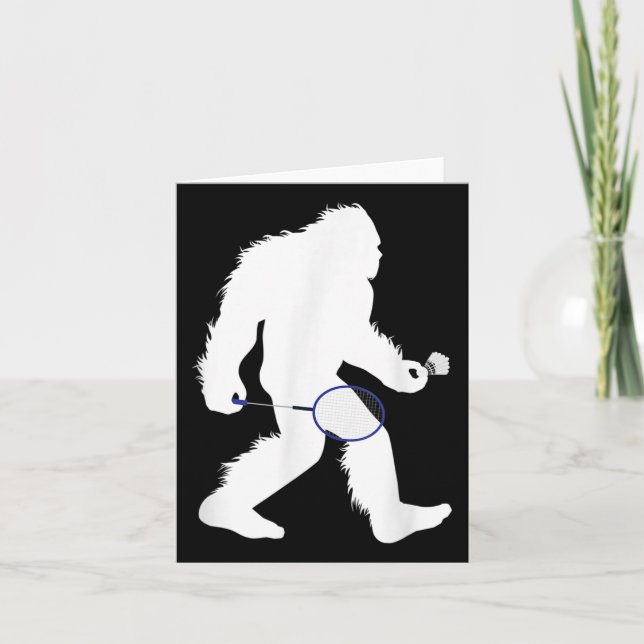 Carte Bigfoot Badminton Player Sasquatch Shuttle (Devant)