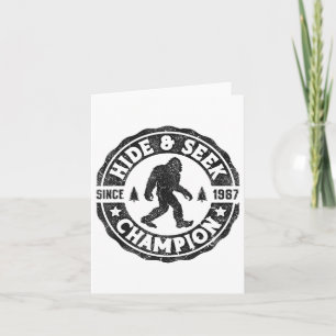 Carte Bigfoot Cacher Et Chercher Champion Drôle Sasquatc