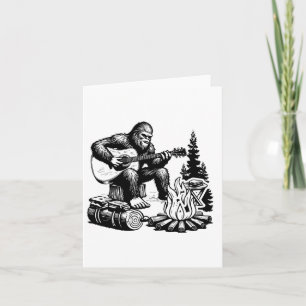 Carte Bigfoot Camping Smore Rock Bigfoot Jouer Guitare