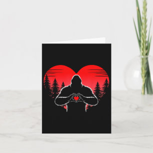 Carte Bigfoot Coeur heureux Valentines Jour Sasquatch Am