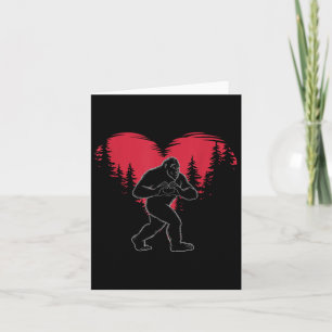 Carte Bigfoot drôle dans l'amour Coeur Heureux Valentine