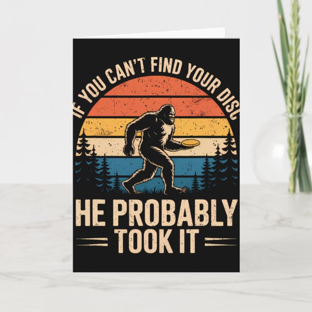 Carte Bigfoot Drôle Disc Golf Sasquatch Frisbee Hommes F (Devant)