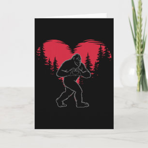 Carte Bigfoot drôle en amour Cœur Joyuse Saint-Valentin