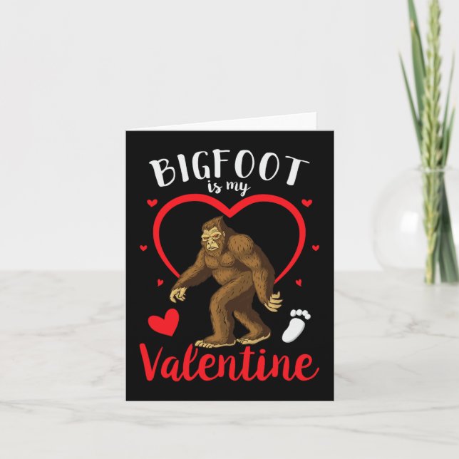Carte Bigfoot est mon pyjama de la Saint-Valentin Bigfoo (Devant)