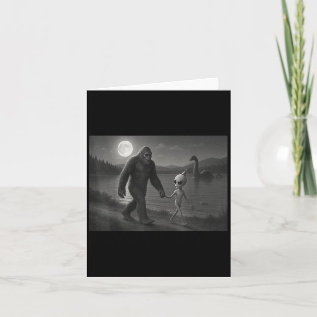 Carte Bigfoot Et Alien À Loch Ness  (Devant)