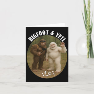 Carte Bigfoot Et Ami Vlog Drôle Camping Randonnée Selfi