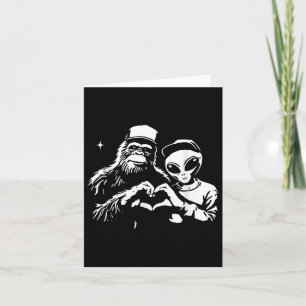 Carte Bigfoot Et Coeur Alien Mains Drôle Valentines Gros