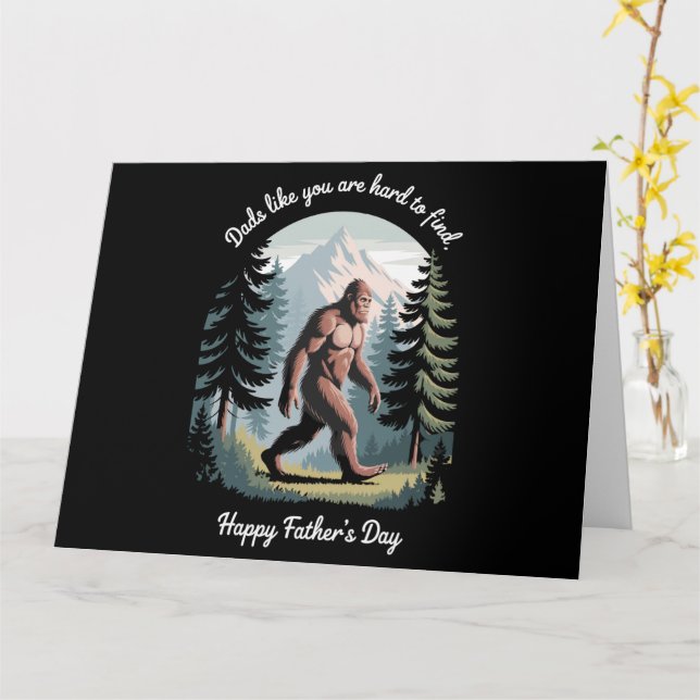 Carte Bigfoot Fête des Pères Sasquatch Papa Drôle (Fleur jaune)