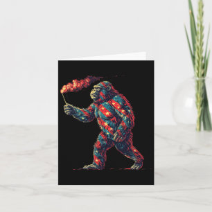Carte Bigfoot Feux d'artifice 4 juillet Hommes Sasquatch