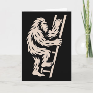Carte Bigfoot Gravissant L'échelle Drôle Cryptide Sasqua
