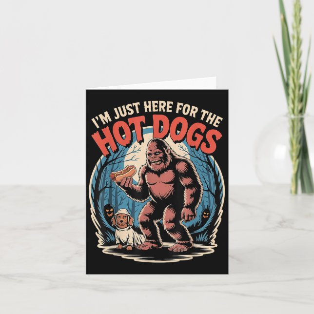 Carte Bigfoot Hotdog Costume Amoureux des chiens Hallowe (Devant)