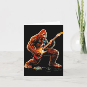 Carte Bigfoot jouant de la guitare électrique guitariste