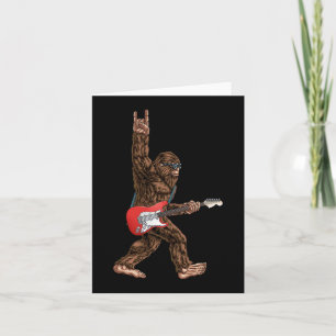 Carte Bigfoot Jouant Un Rock De Guitare Électrique Sur S