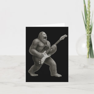 Carte Bigfoot Jouer Guitare Rock Et Roll Cadeaux Hommes