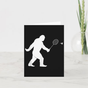 Carte Bigfoot Jouer Volant de badminton drôle Badminton