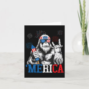 Carte Bigfoot Merica 4 juillet drôle garçons hommes Sasq