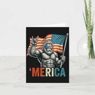 Carte Bigfoot Merica Rock Drapeau Américain Patriotique