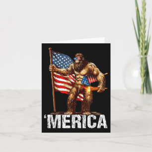 Carte Bigfoot Merica Rock Drapeau Américain Patriotique 