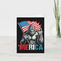 Bigfoot Merica Rock Drapeau Américain Patriotique 