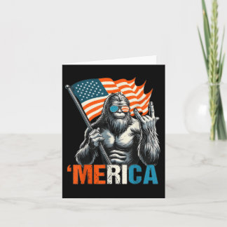 Carte Bigfoot Merica Rock Drapeau Américain Patriotique 