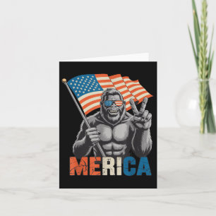 Carte Bigfoot Merica Rock Drapeau Américain Patriotique
