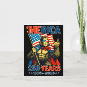Carte Bigfoot Merica Rock Drapeau Américain Patriotique